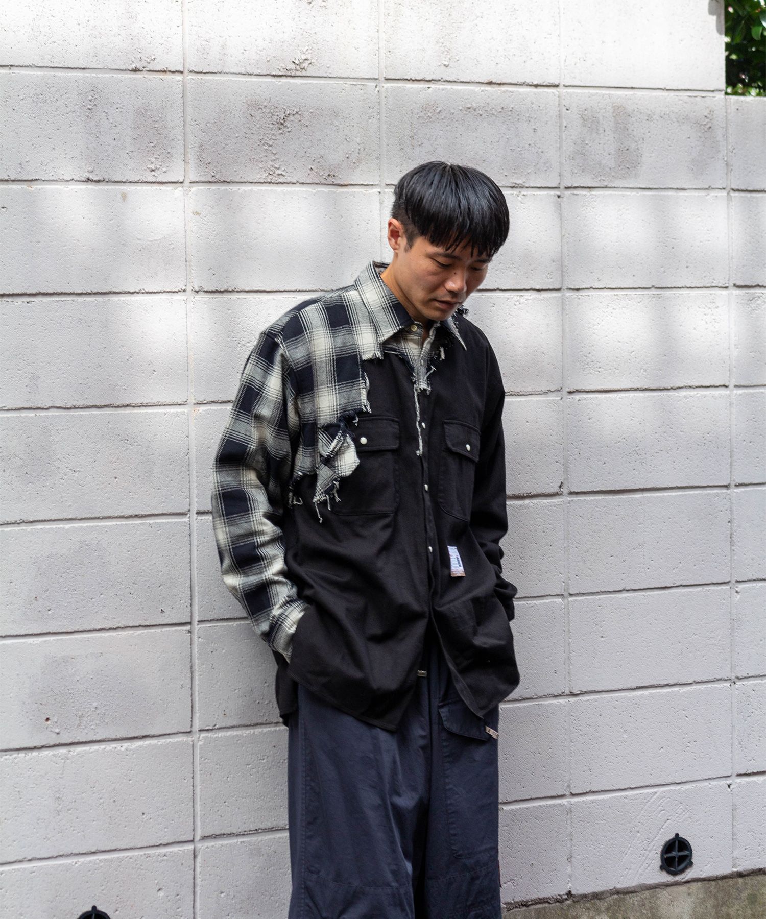 MIHARA YASUHIRO ウールチェックパンツ パンツ