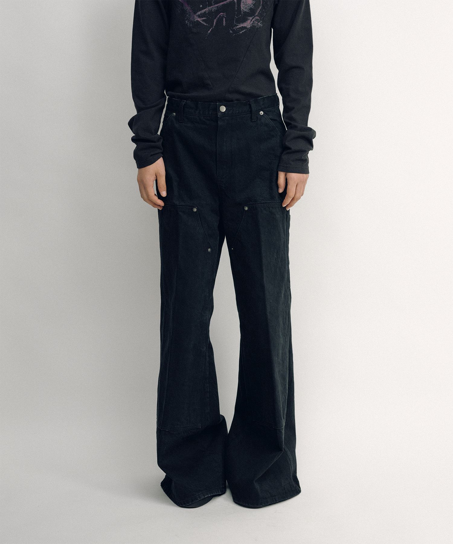 ★CRANK★NEWSPAPER DENIM PANTS_BL★正規品/韓国直送料込/人気 ☆CRANK☆NEWSPAPER DENIM PANTS_BL☆正規品/韓国直送料込/人気