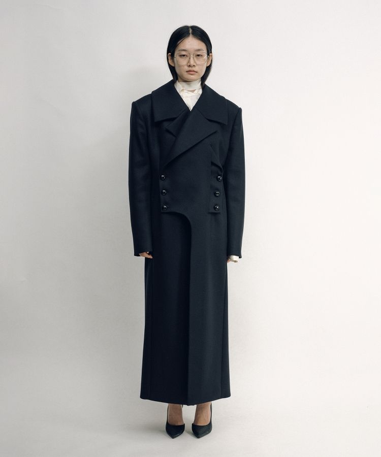 ジャケット・アウター keisuke yoshida back collar peacoat KEISUKEYOSHIDA＞Back Collar Pea Coat | MAKES ONLINE STORE