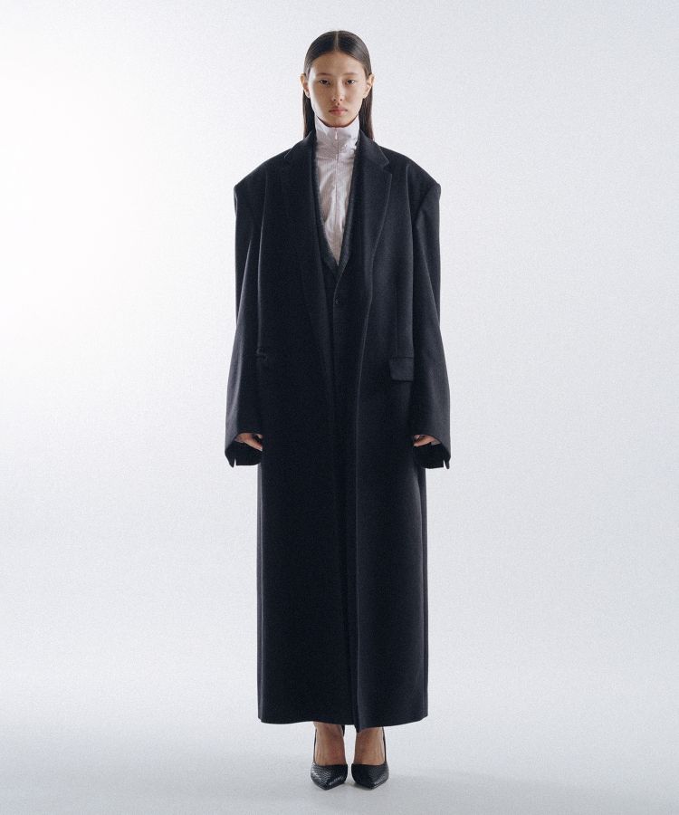 ジャケット・アウター archive   long chester coat high end- oversize long chester coat(unisex)/black | KNUTH MARF