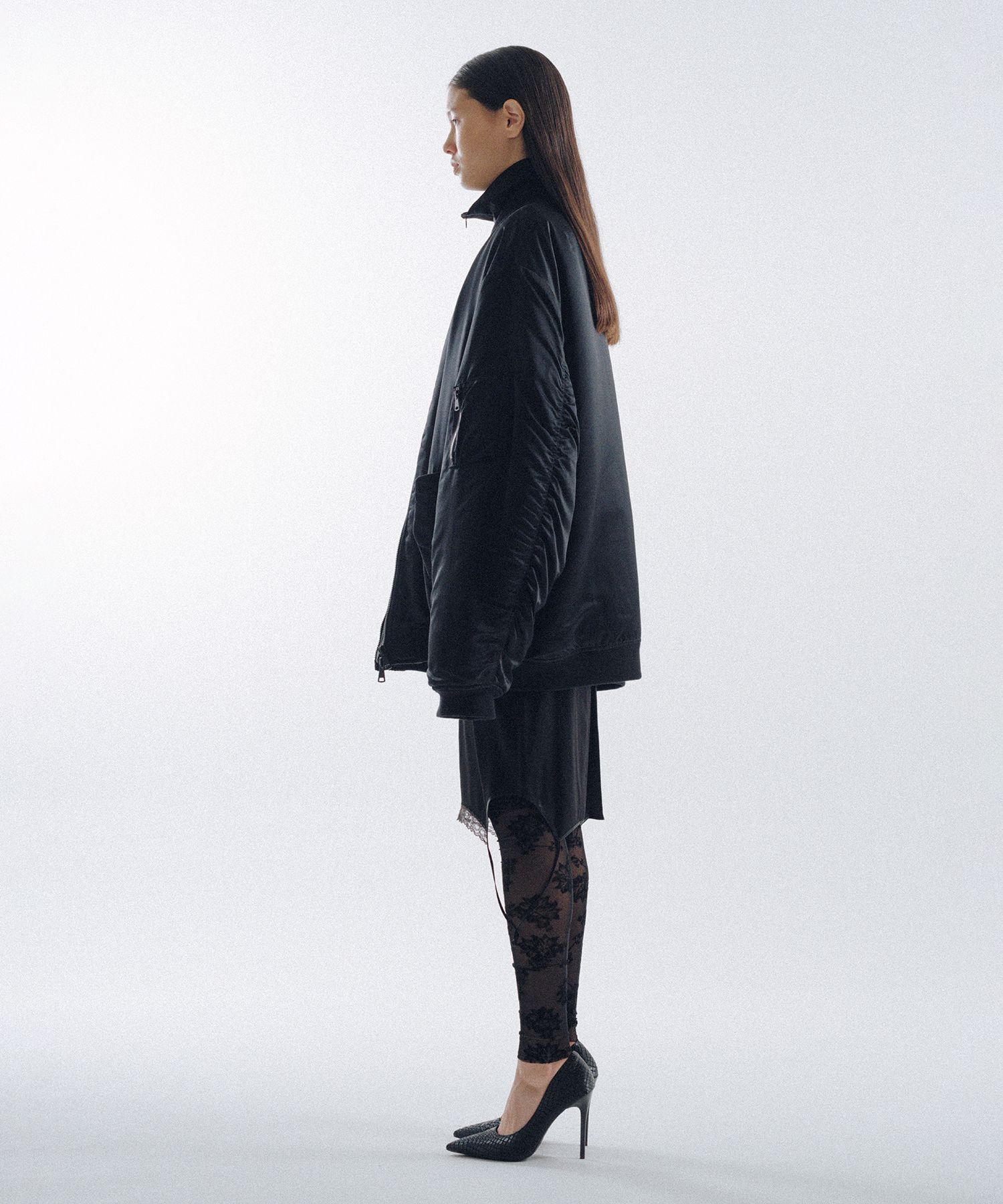 Silk Facing Bomber Jacket