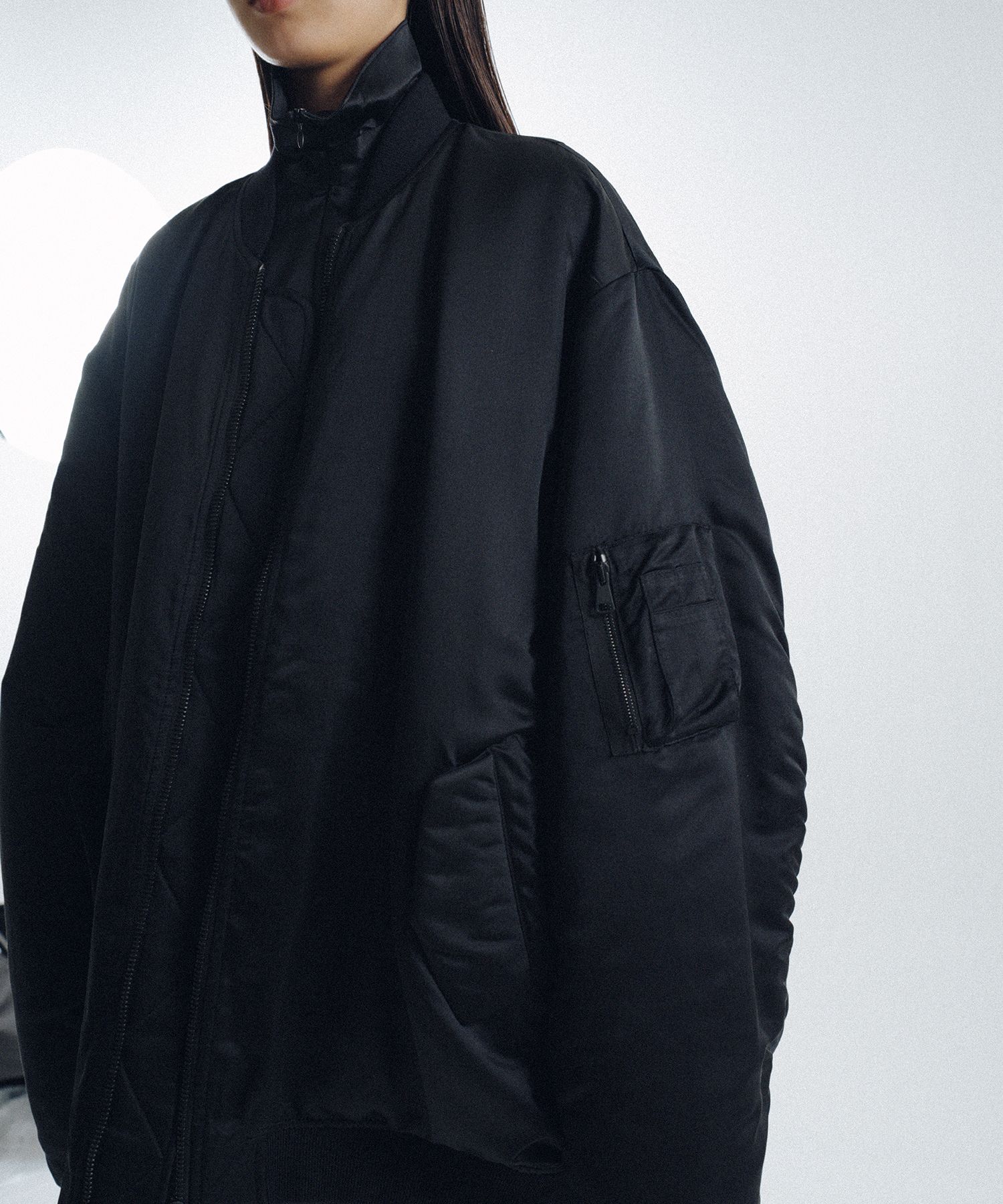 Silk Facing Bomber Jacket