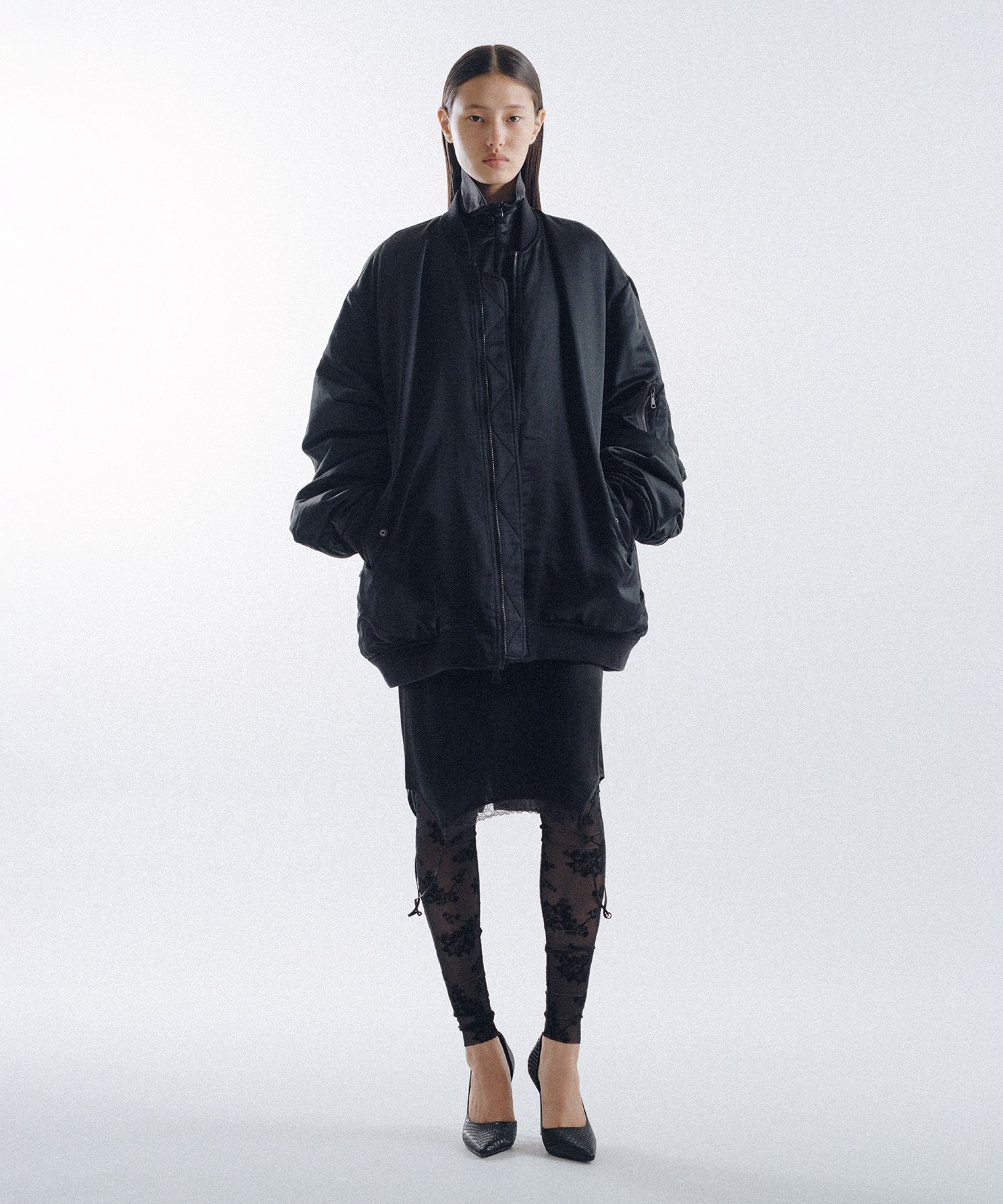 Silk Facing Bomber Jacket