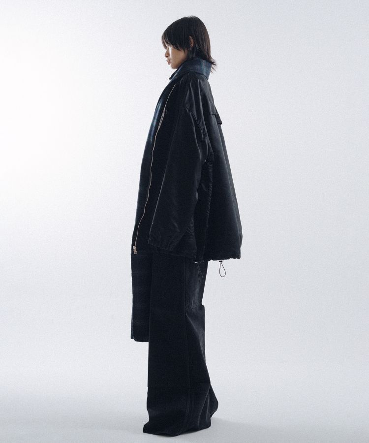 Silk Facing Hooded Scarf Jacket