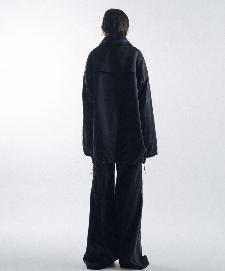 Silk Facing Hooded Scarf Jacket