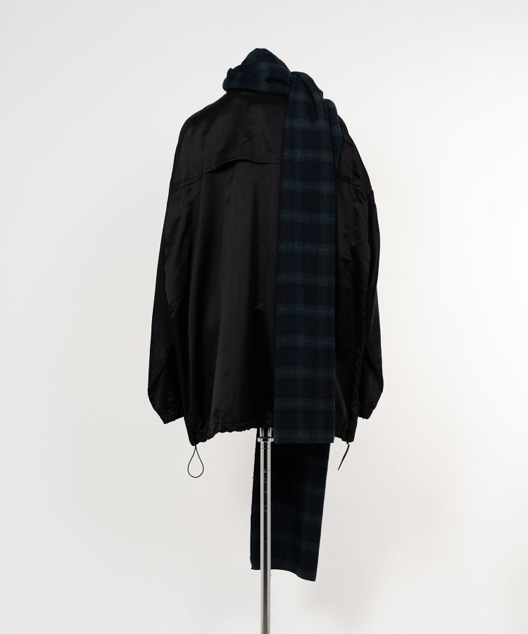 Silk Facing Hooded Scarf Jacket