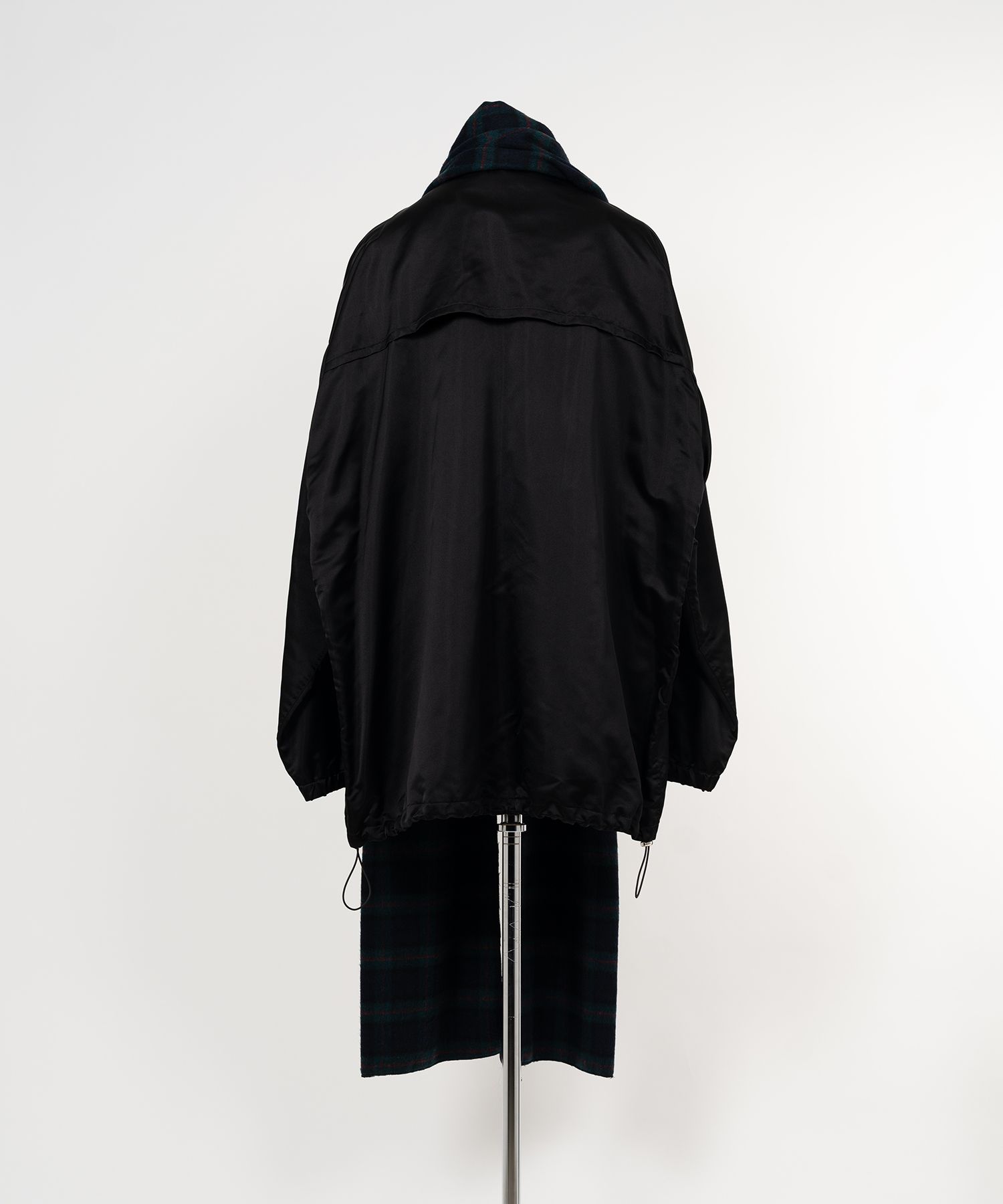 Silk Facing Hooded Scarf Jacket