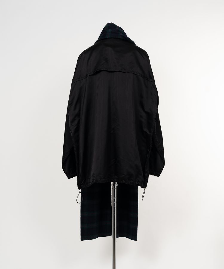 Silk Facing Hooded Scarf Jacket