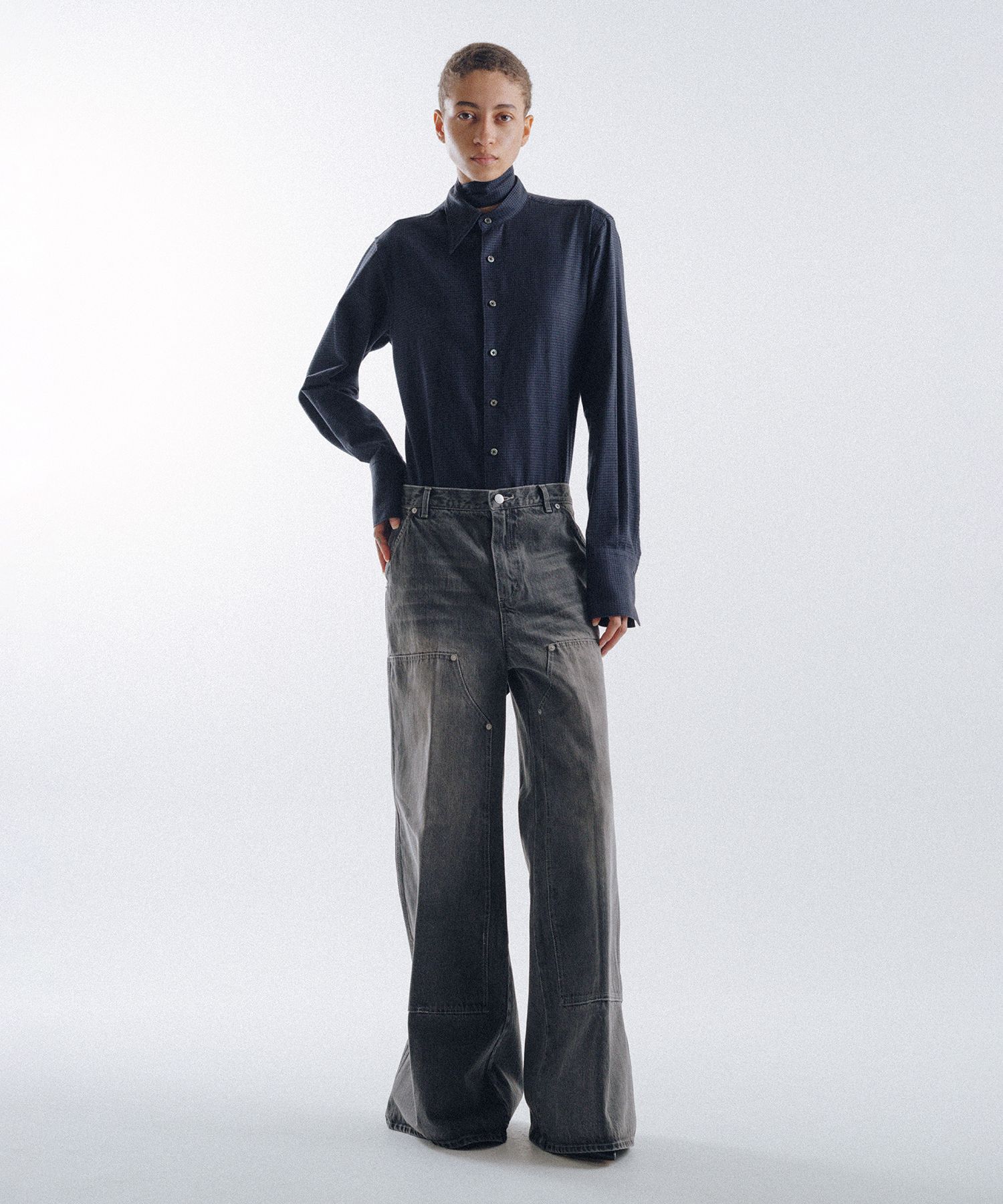 Double Knee Denim Pants