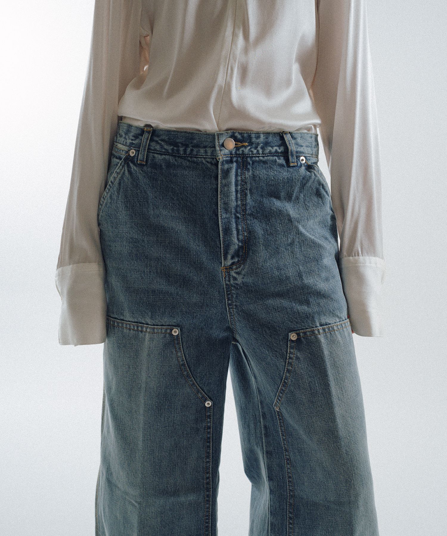 Double Knee Denim Pants