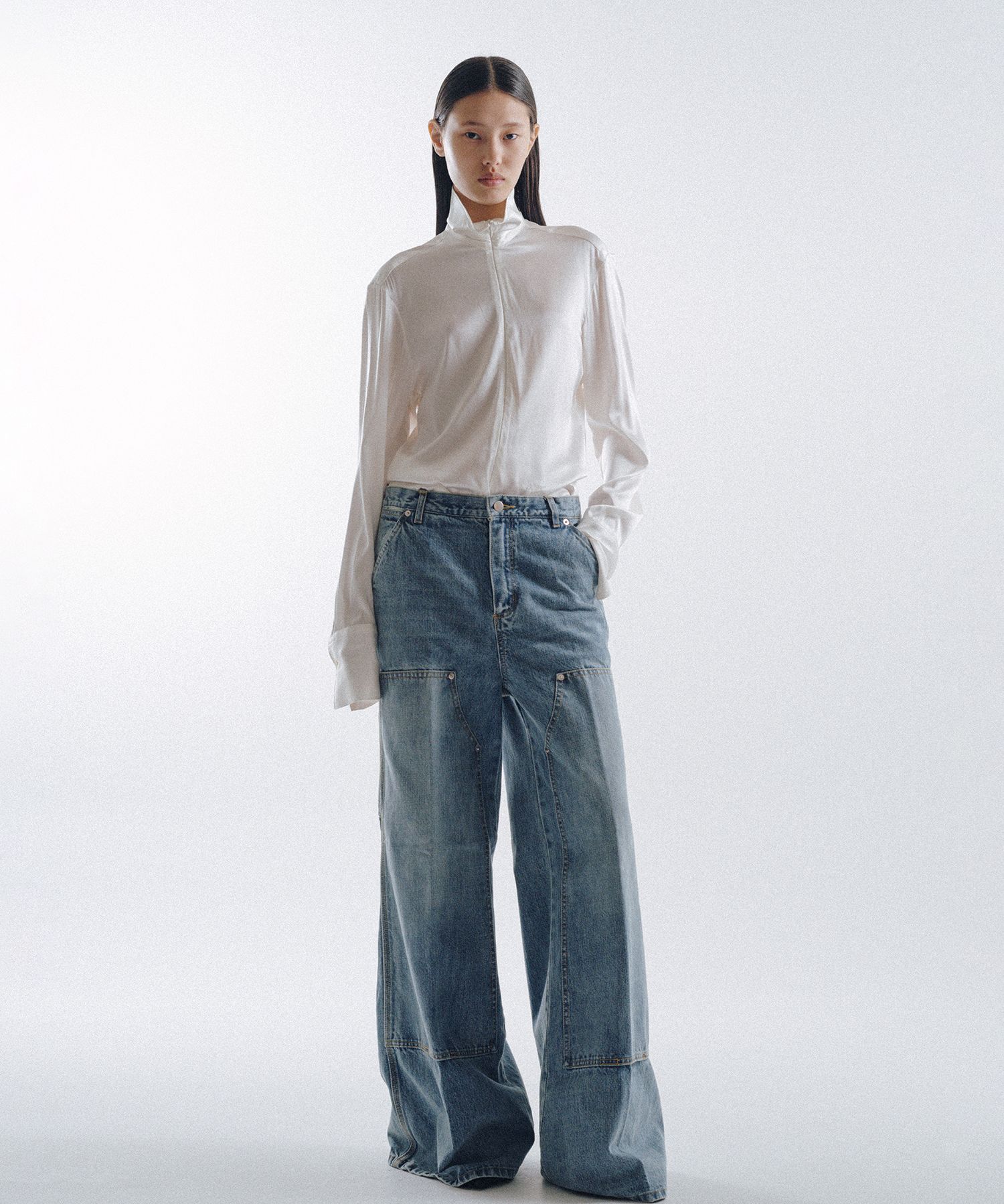 Double Knee Denim Pants