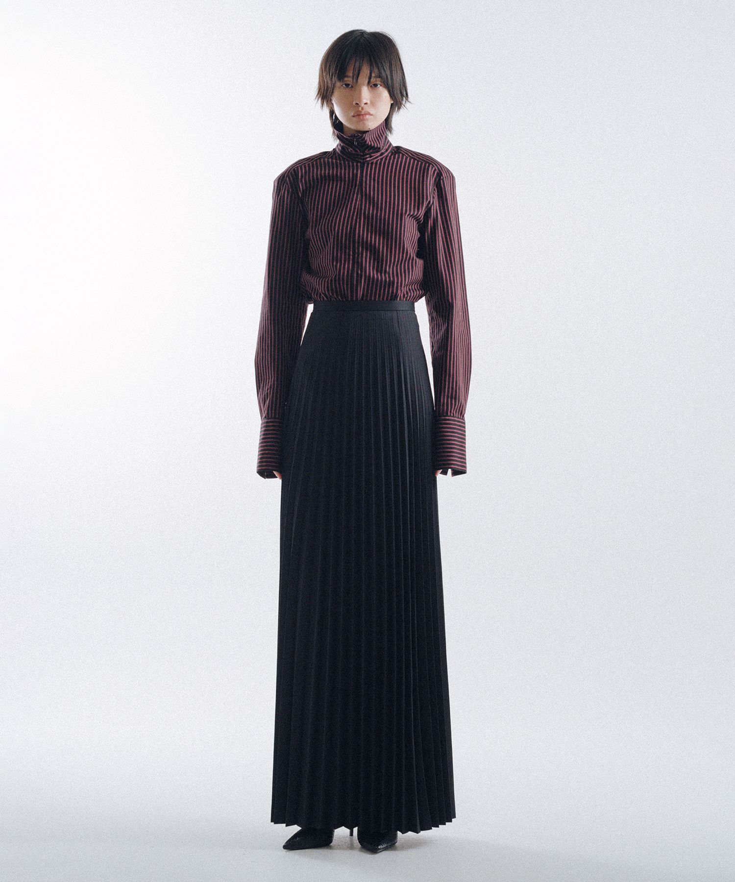 Delicately Pleated Long Skirt