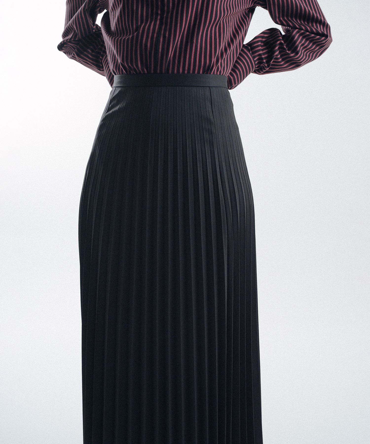 Delicately Pleated Long Skirt