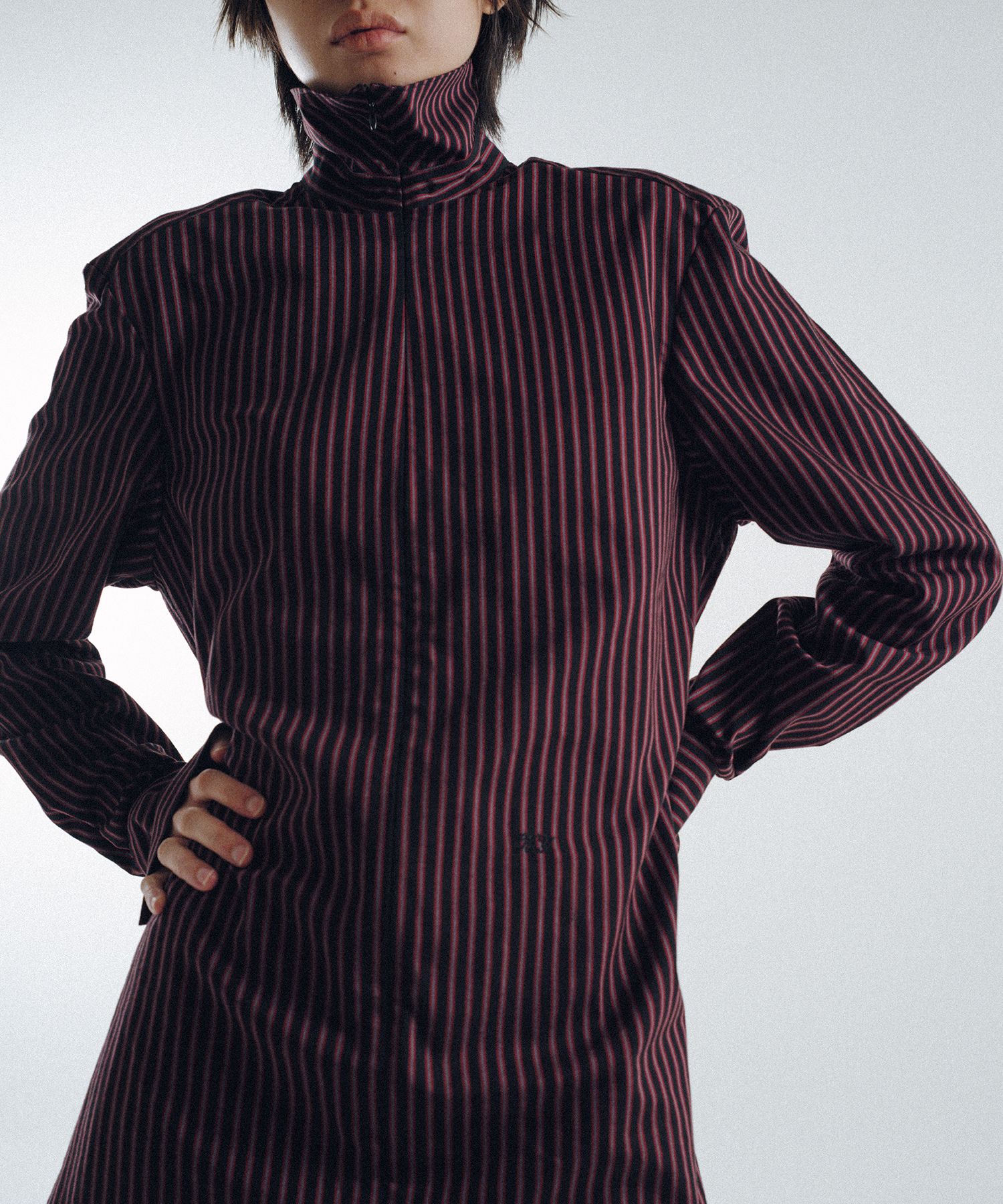 Stripe Sim-Ple Zip Shirt