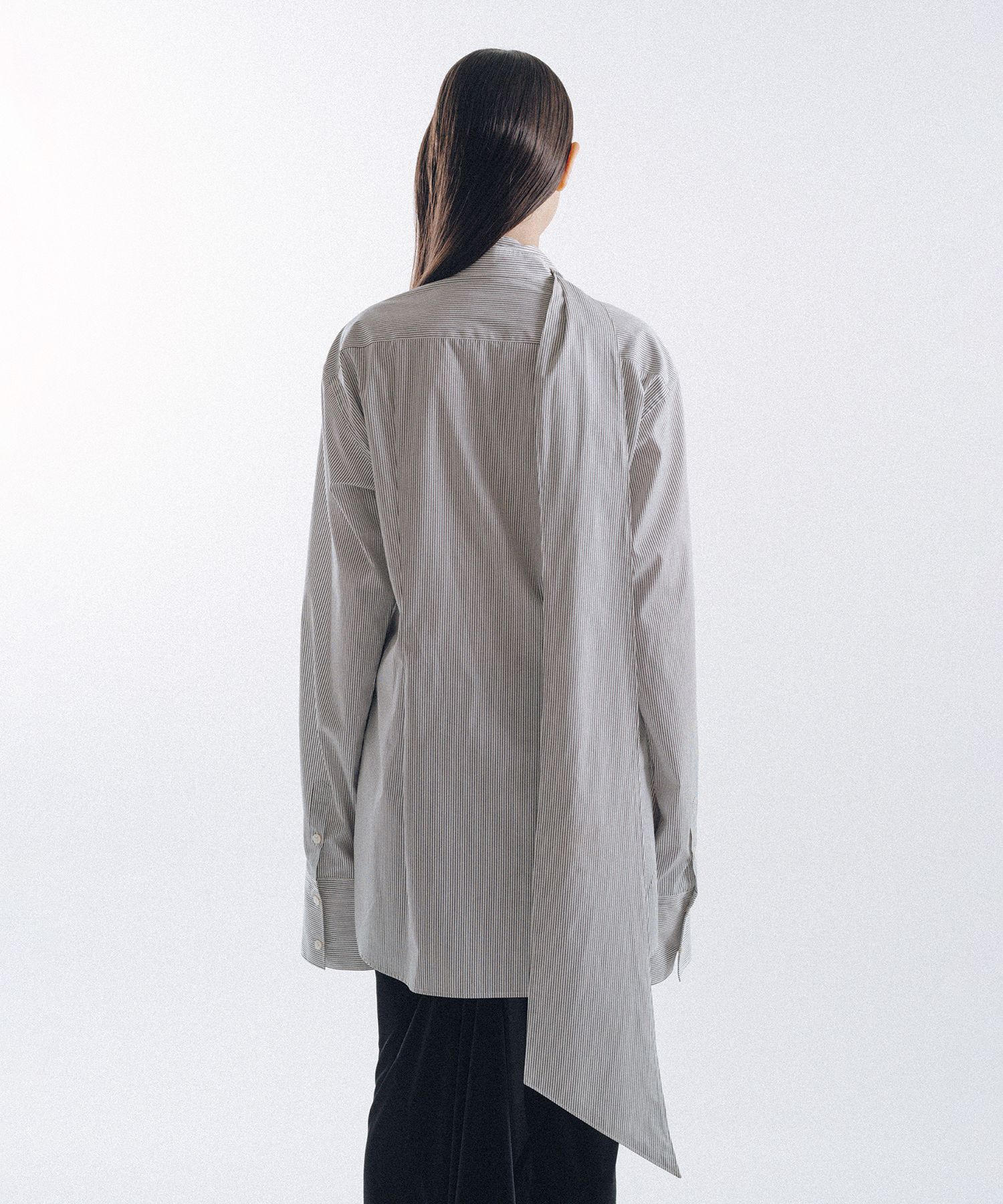 Stripe Long Collar Shirt