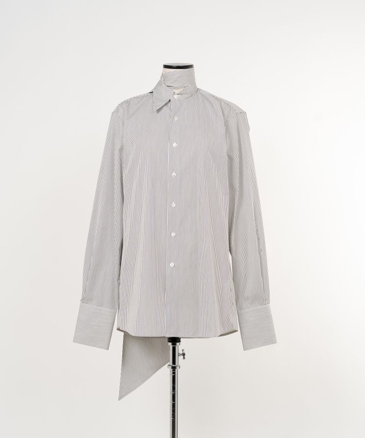 Stripe Long Collar Shirt