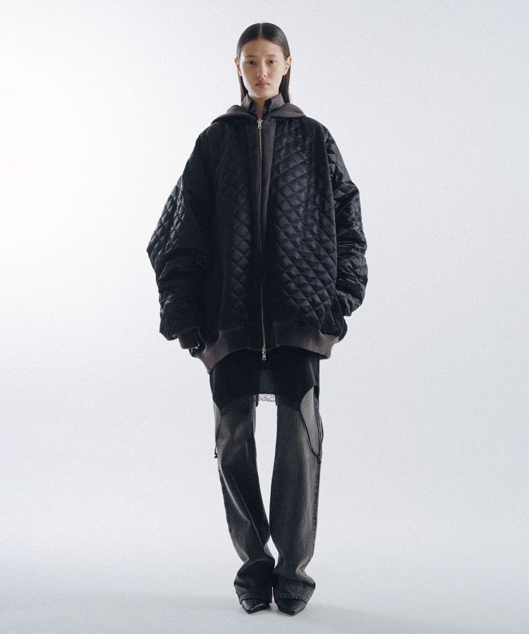 Quilted Silk Lining Hoodie