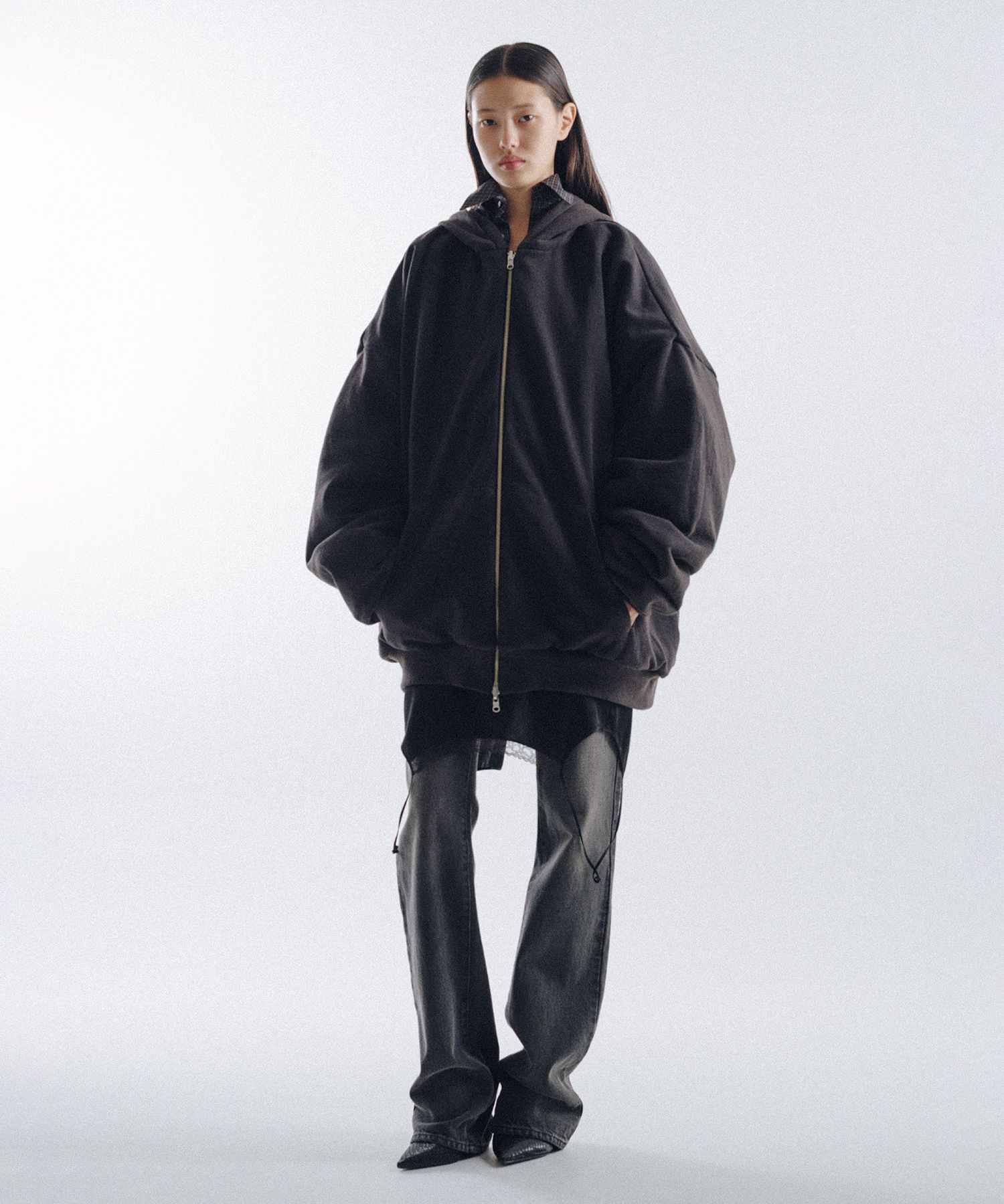 Quilted Silk Lining Hoodie