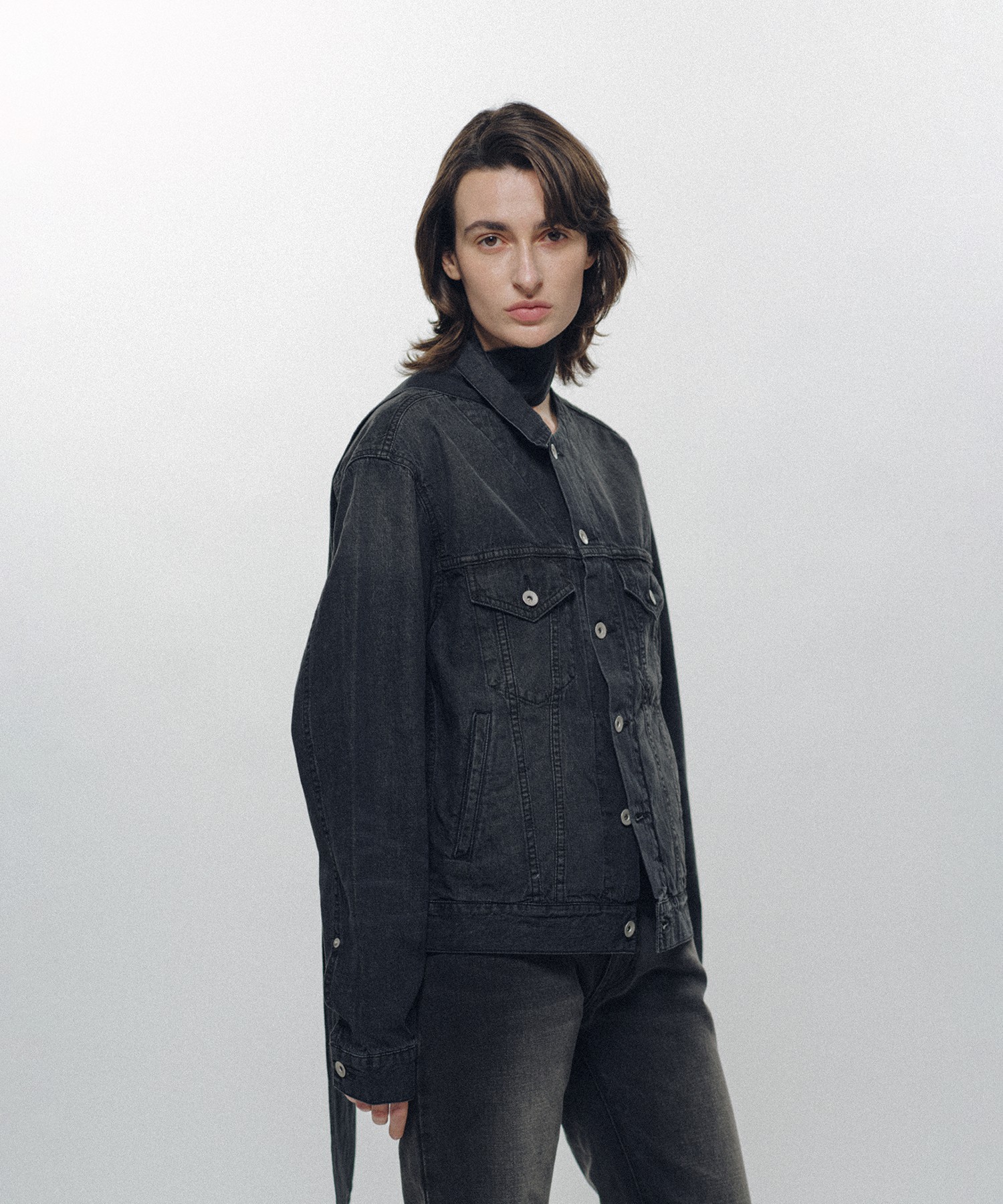 Long Collar Denim Jacket