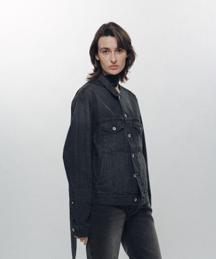 Long Collar Denim Jacket