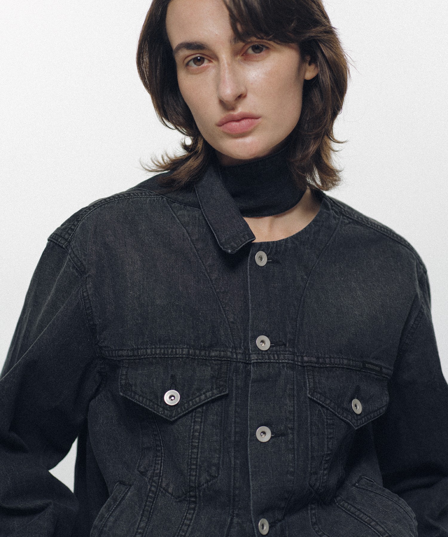 Long Collar Denim Jacket