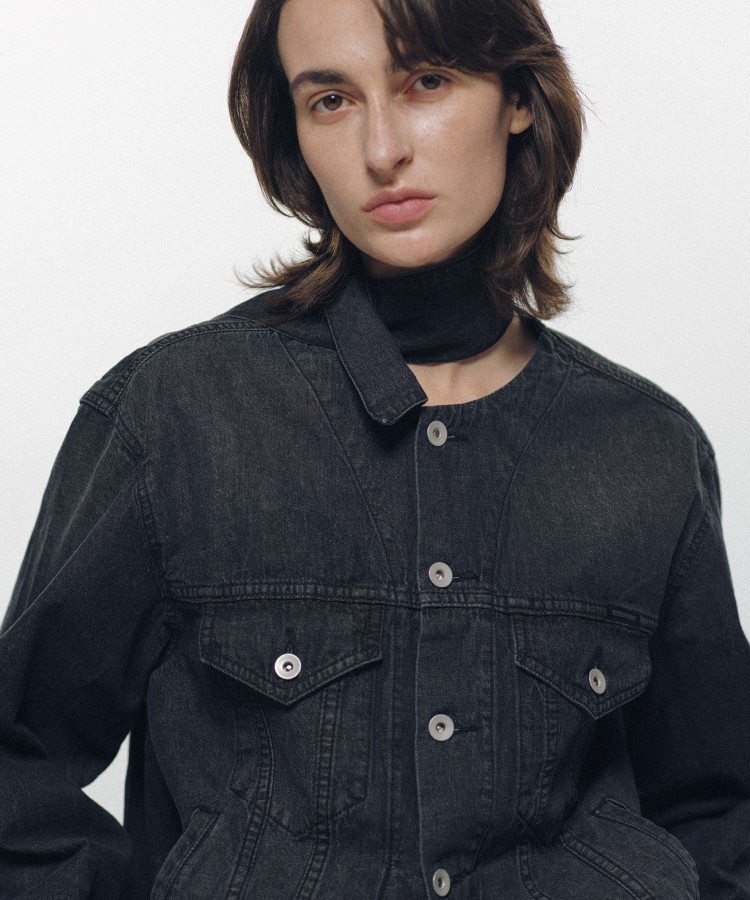 Long Collar Denim Jacket