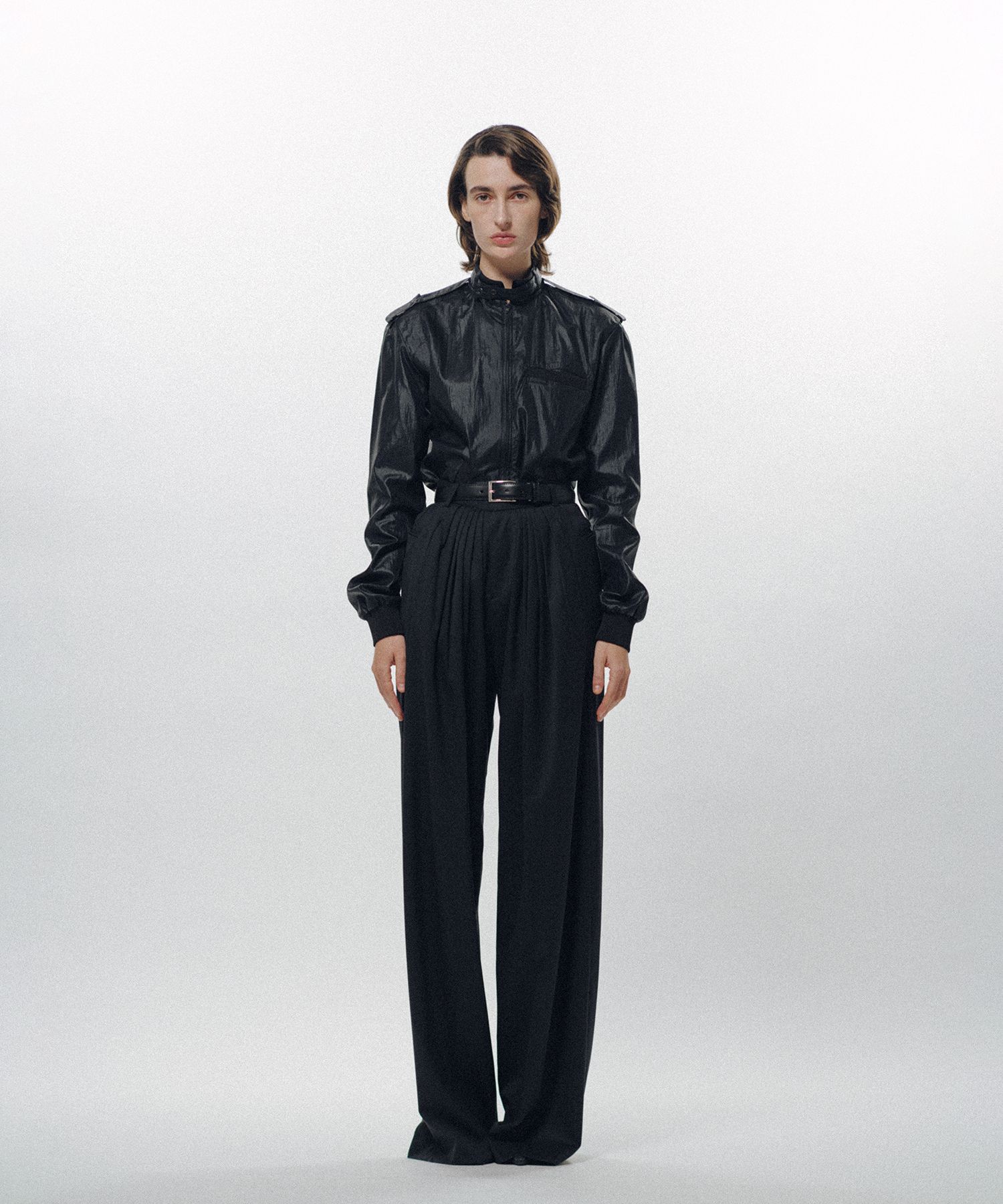 Forward-Gathered Tuck Trousers