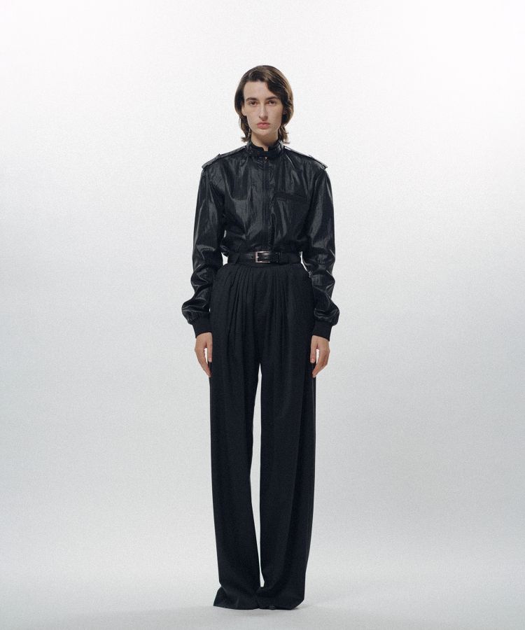 Forward-Gathered Tuck Trousers