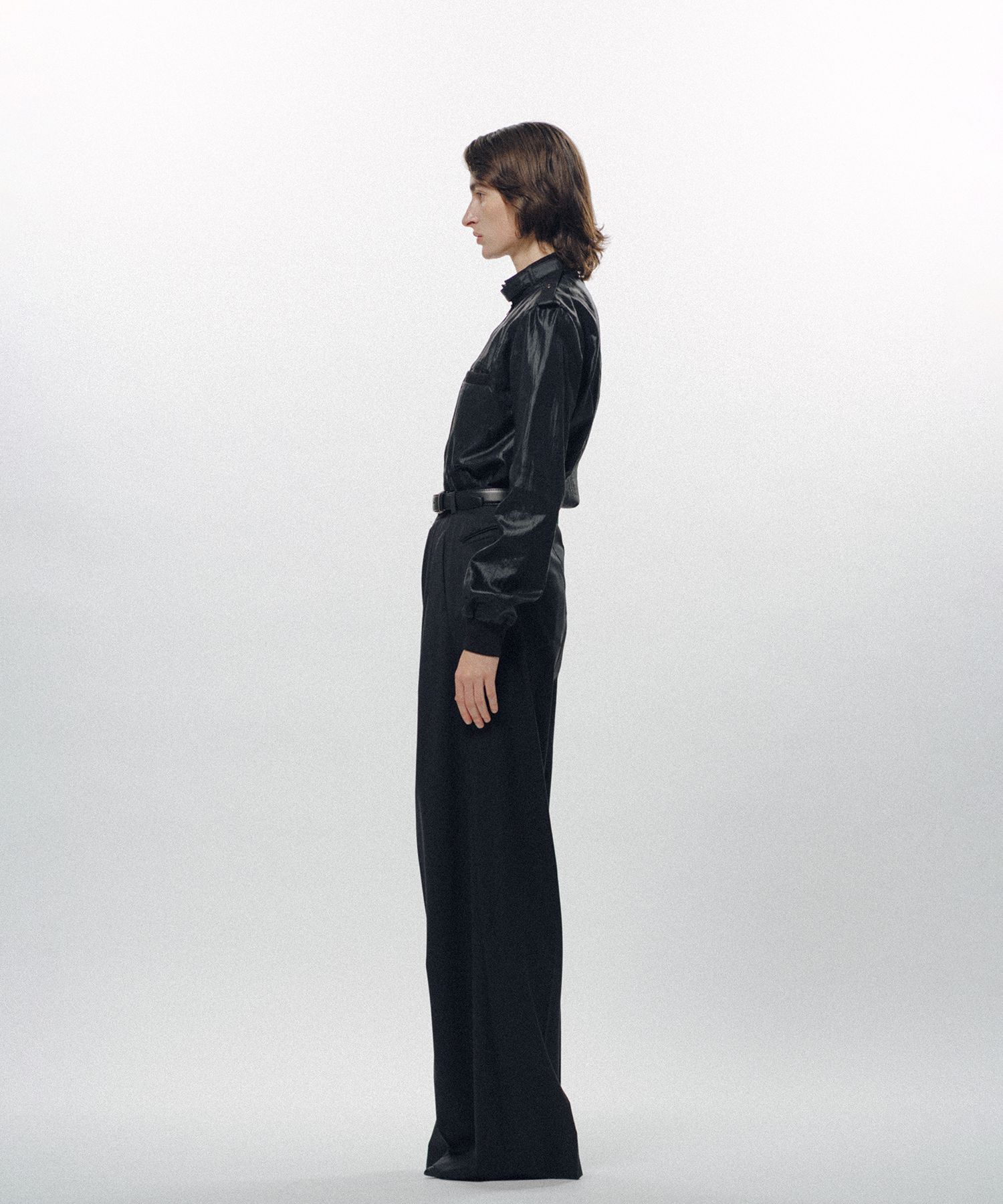 Forward-Gathered Tuck Trousers