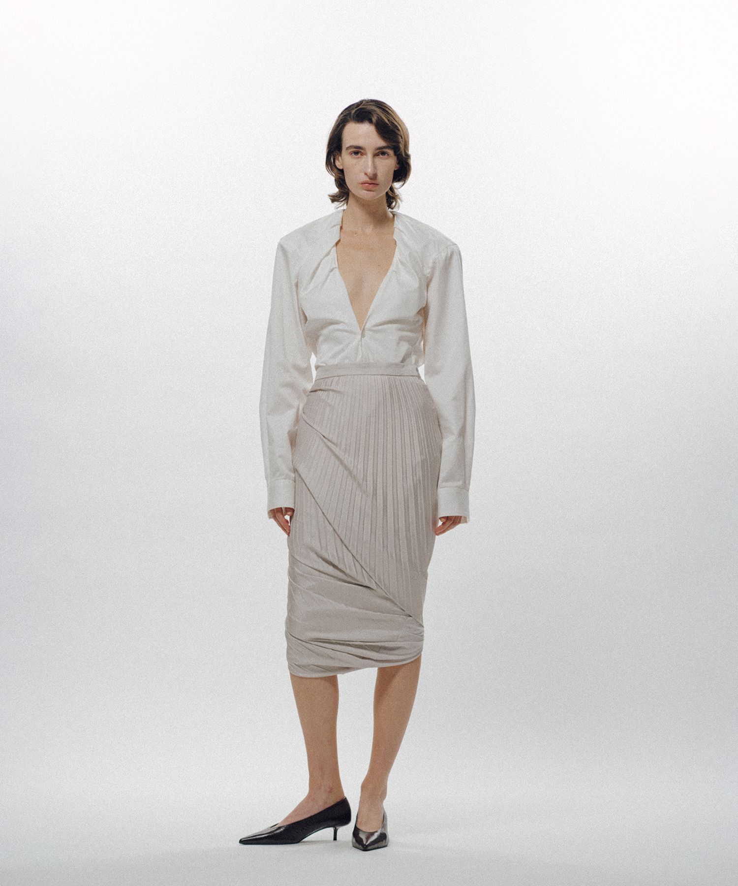 Twisted Pleated Skirt