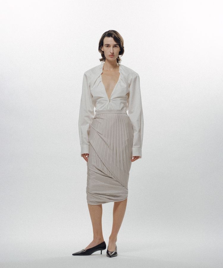 Twisted Pleated Skirt