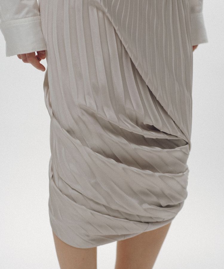 Twisted Pleated Skirt
