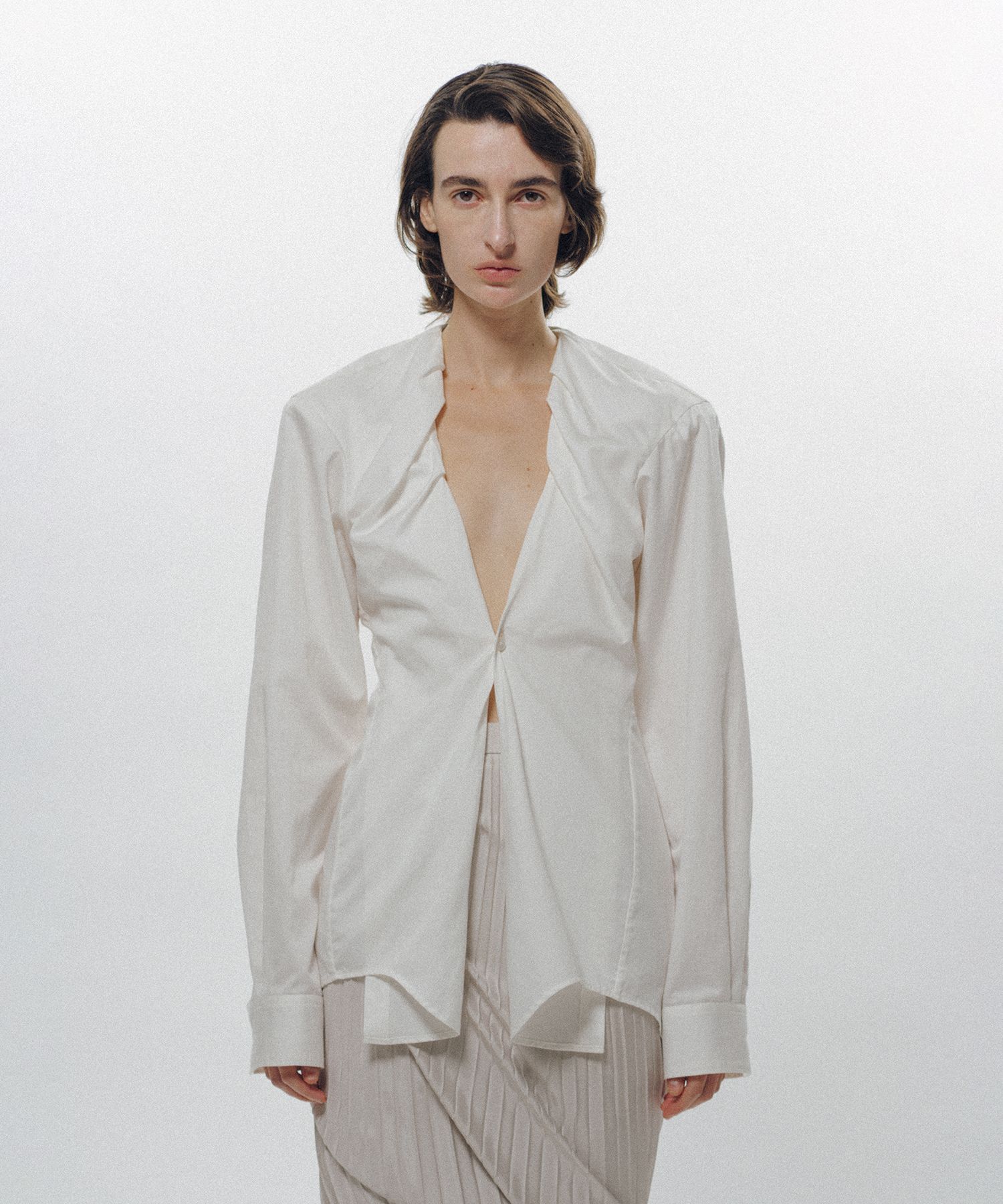 Rolled-In Collar Shirt