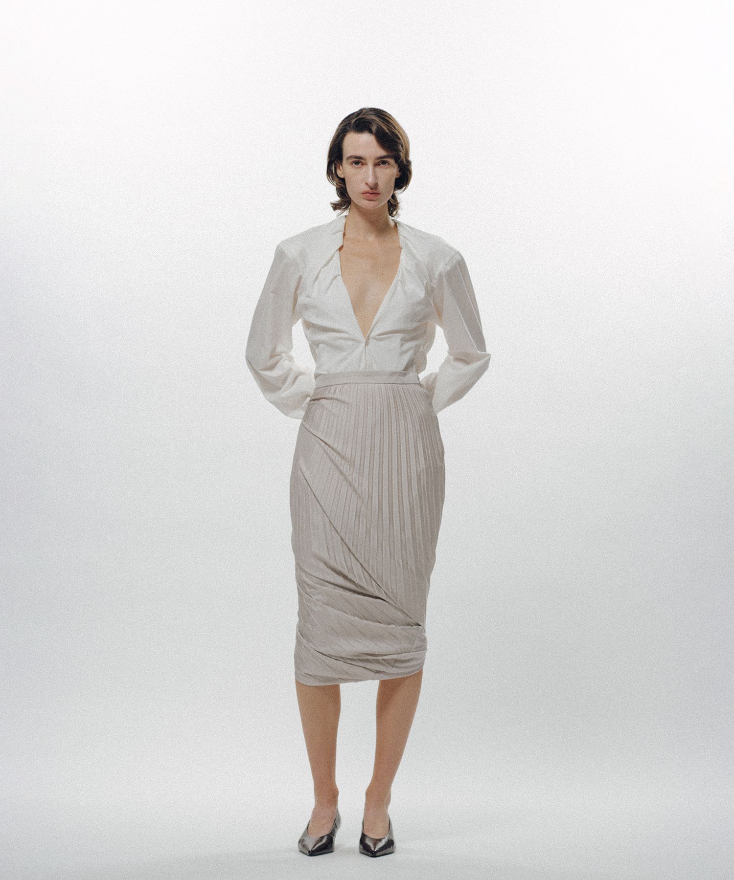 Rolled-In Collar Shirt