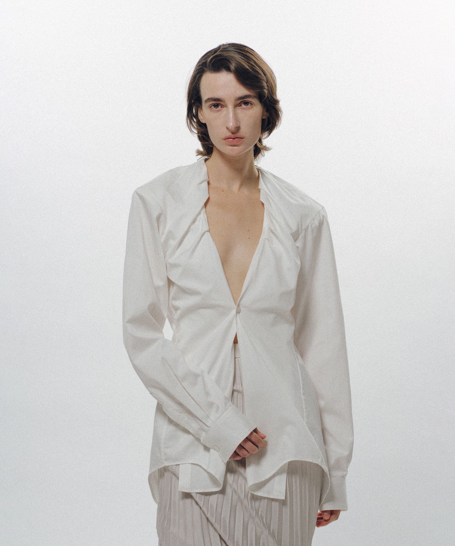 Rolled-In Collar Shirt