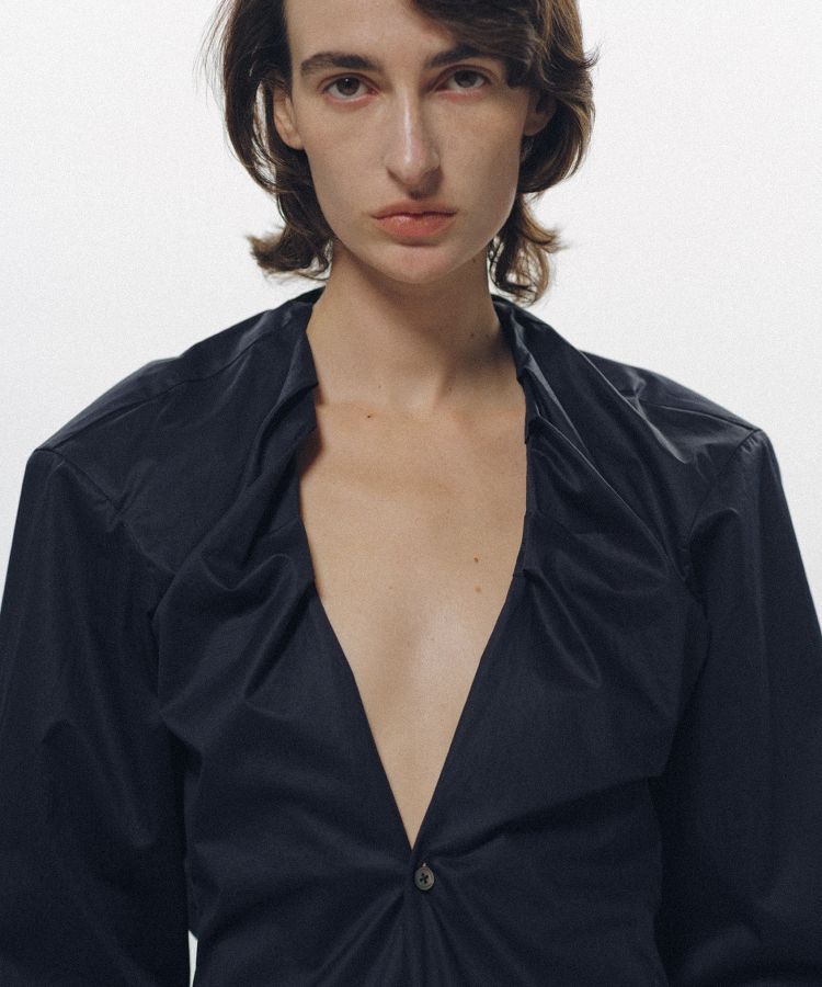 Rolled-In Collar Shirt