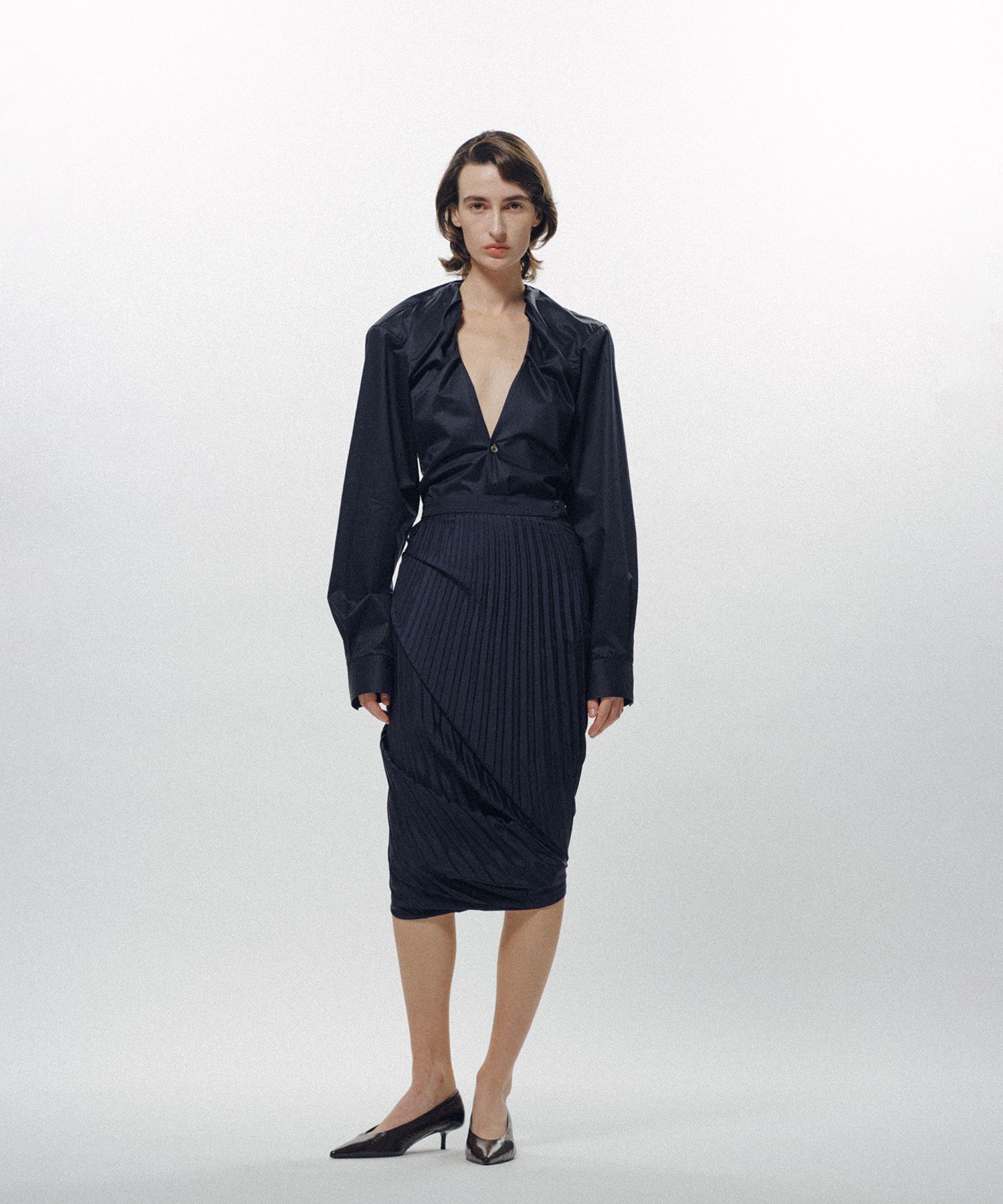 Rolled-In Collar Shirt