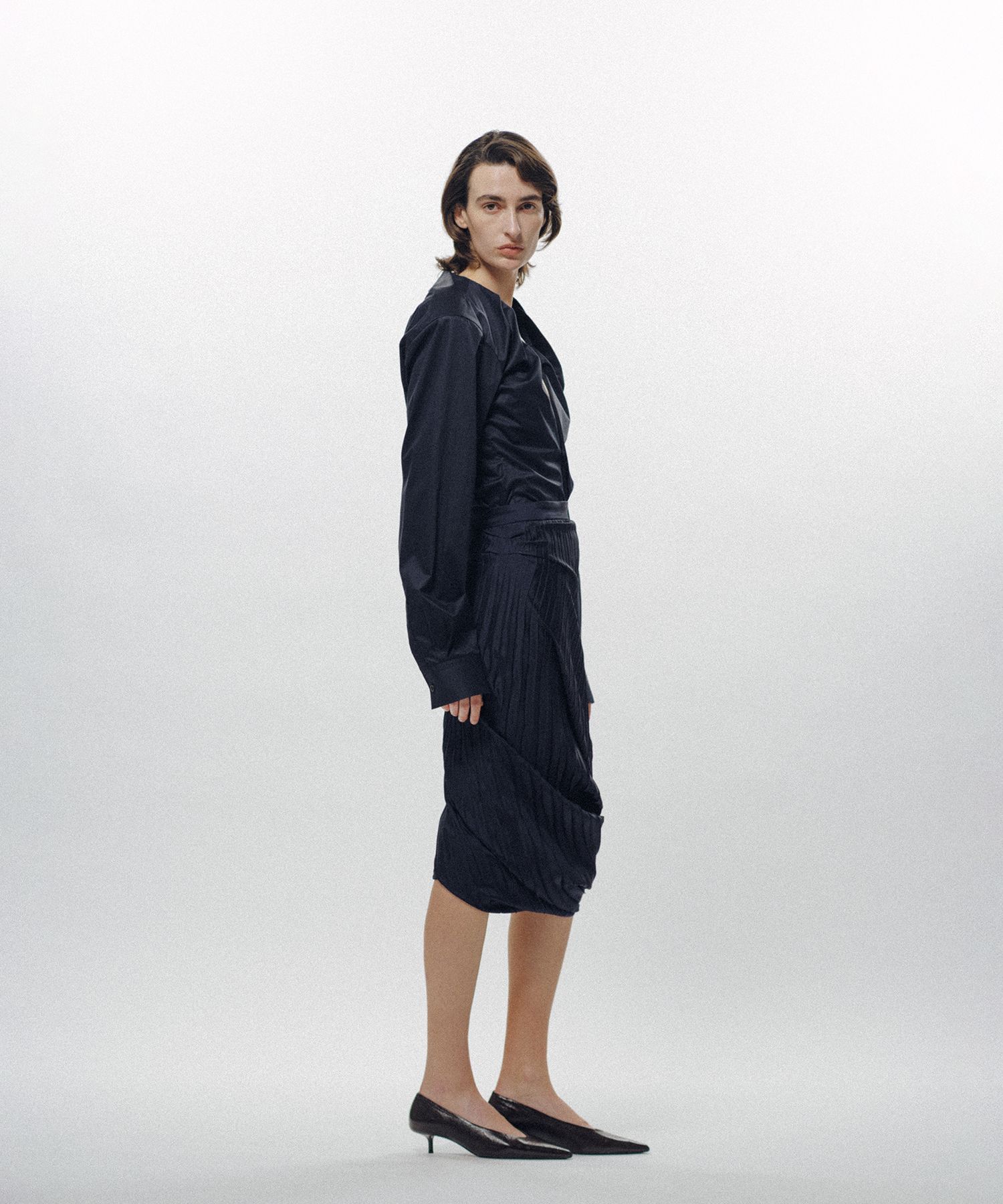 Rolled-In Collar Shirt