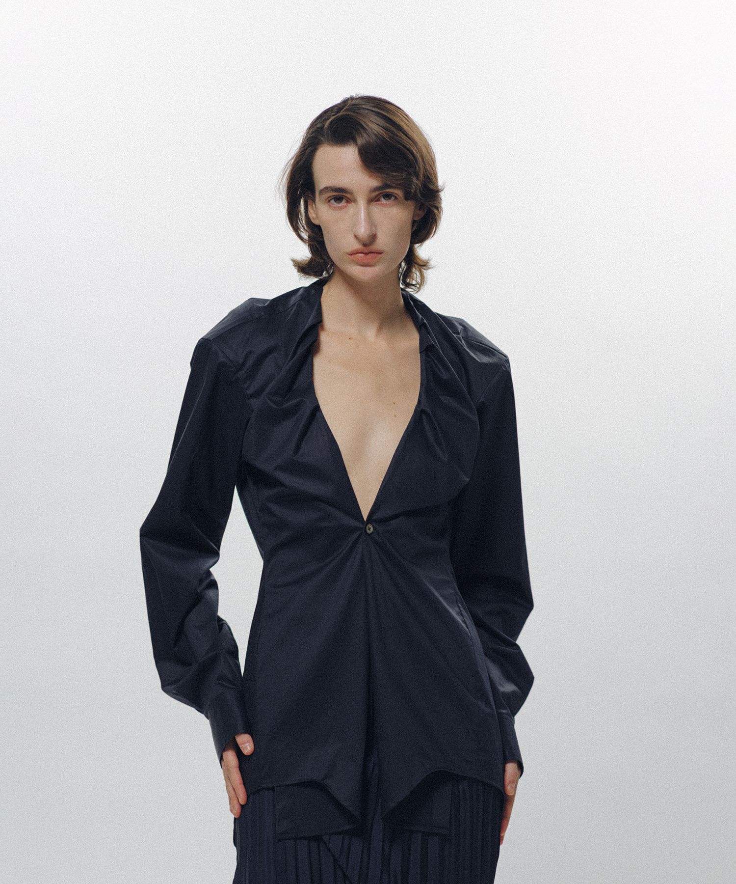 Rolled-In Collar Shirt