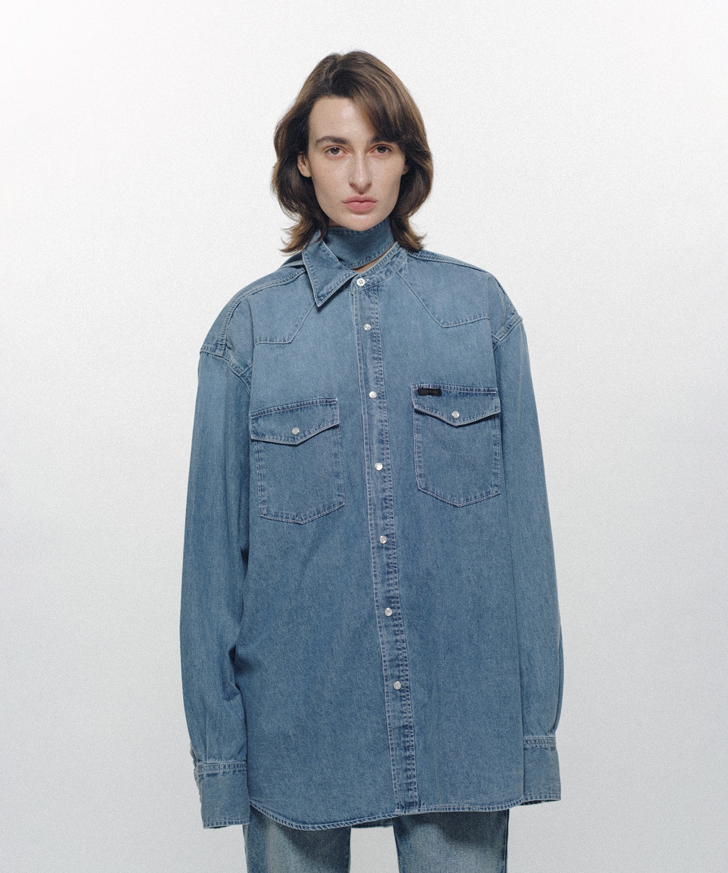 Oversized Long Collar Shirt