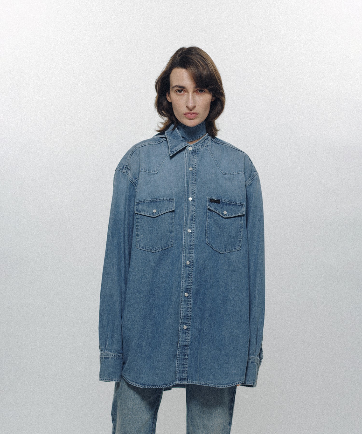 Oversized Long Collar Shirt