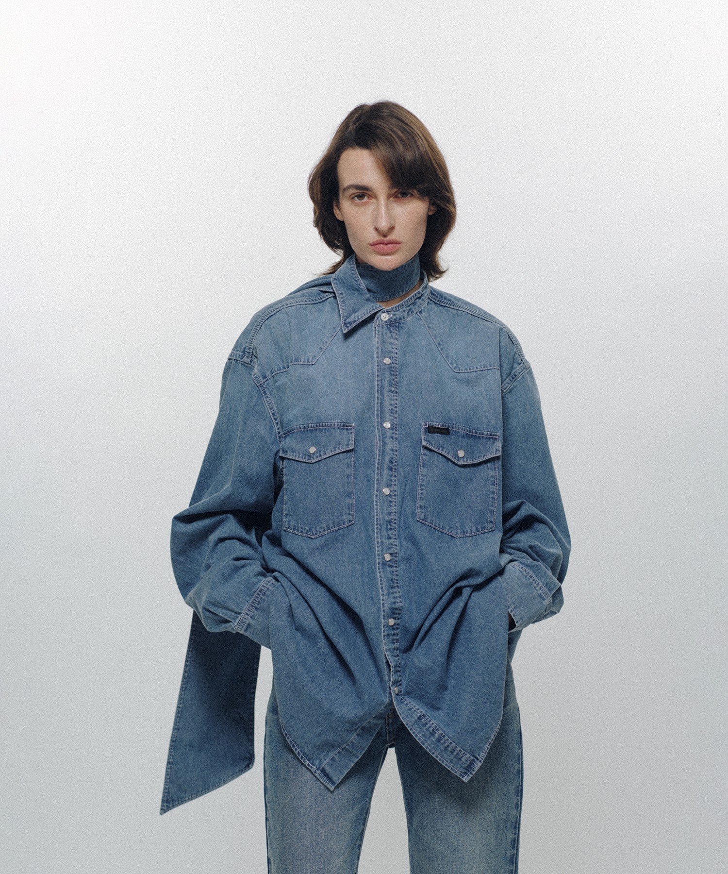 Oversized Long Collar Shirt