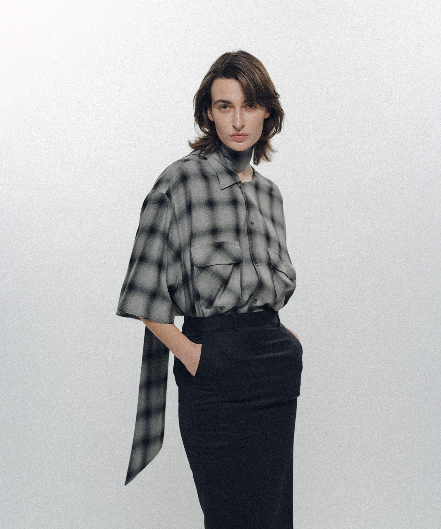 Imitation Long Collar Shirt