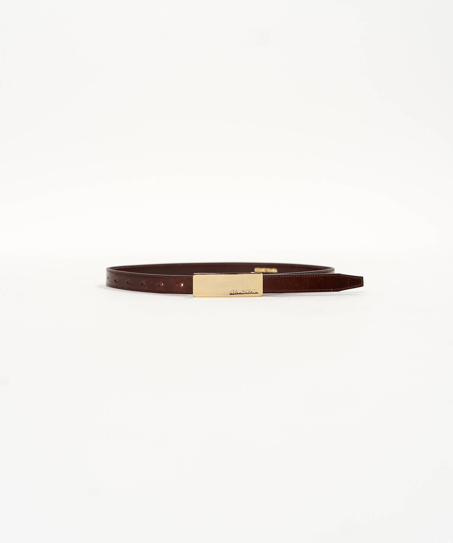 Square Metal Buckle Belt Brown