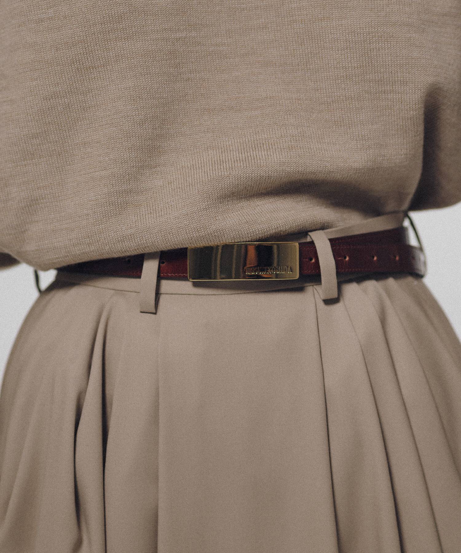 Square Metal Buckle Belt Brown