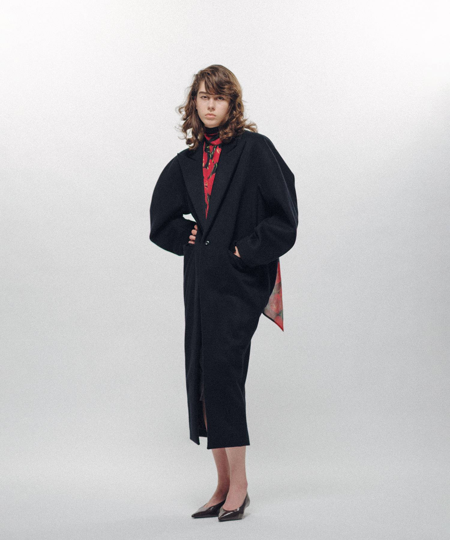 Cocoon-Shaped Chesterfield Coat