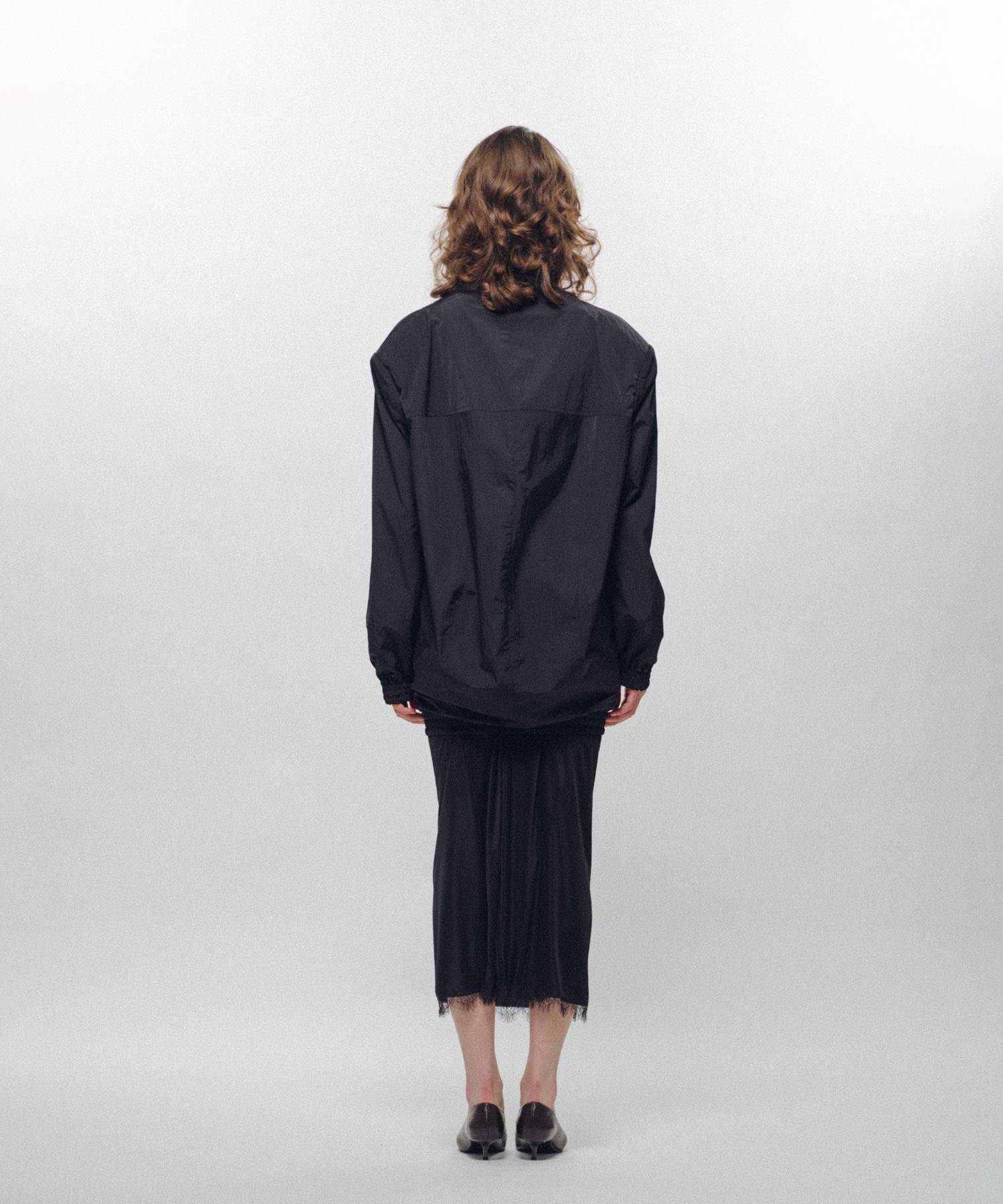 Cocoon-Shaped Nylon Jacket
