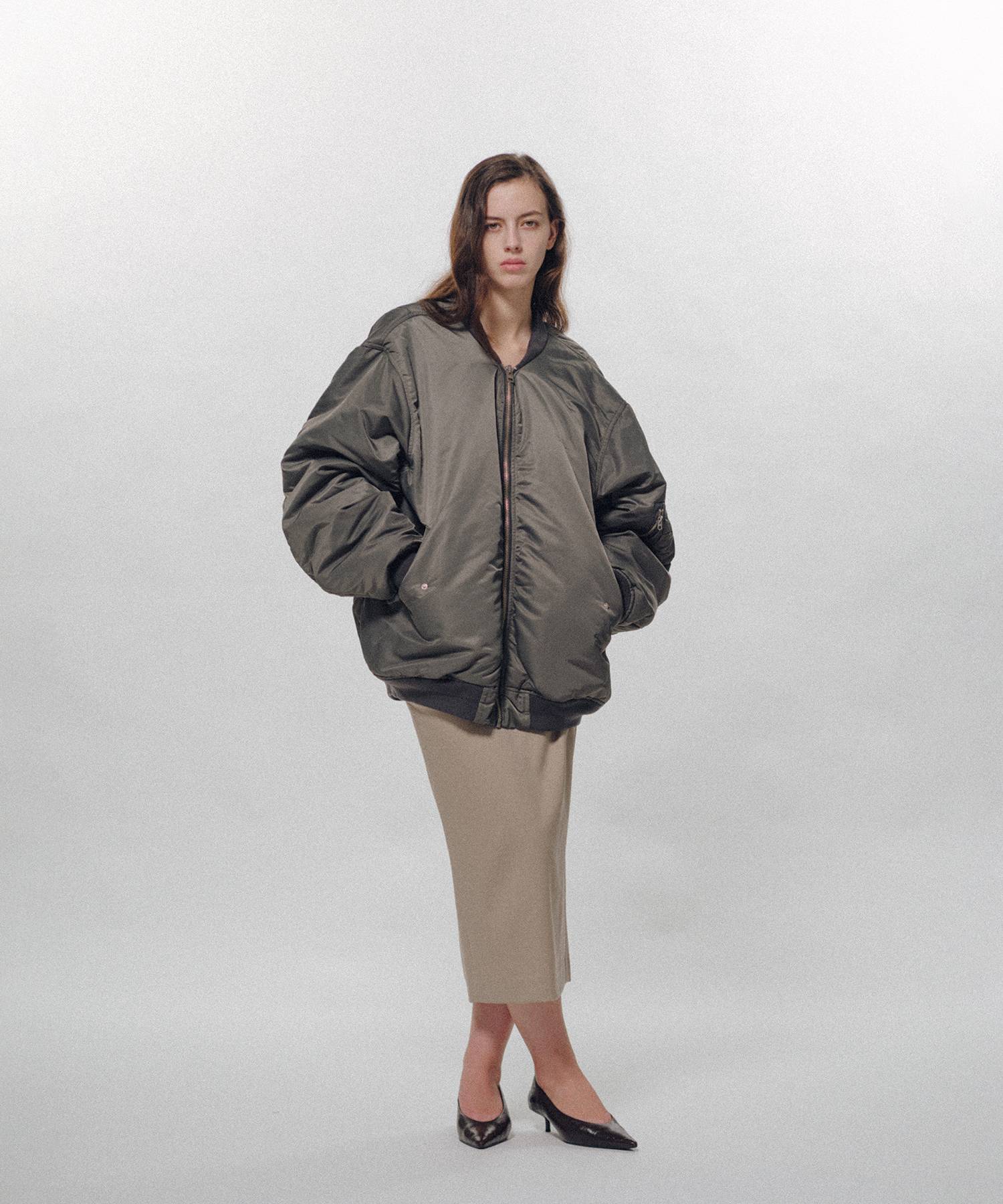 Heavy Nylon Twill Bomber Jacket