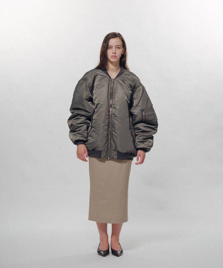 Heavy Nylon Twill Bomber Jacket