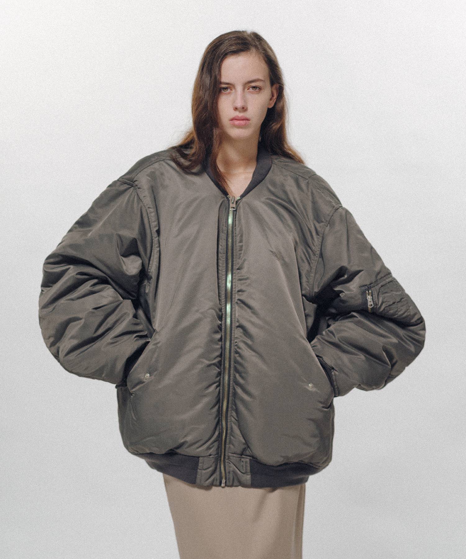 Heavy Nylon Twill Bomber Jacket